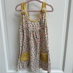 All About Me Size 4 Girls Multicolor Yellow Floral Sleeveless Dress Pockets